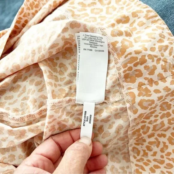 J. Crew Cottage Dress Pink Leopard Cotton Short Puff Sleeves Button Down Size S - Picture 6 of 8